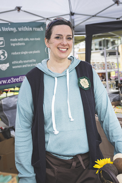 Anna at the e3 Refillery market booth